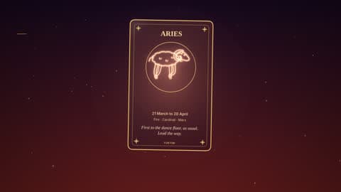 Aries in the Horoscope Card look