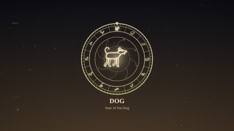 the dog in the Zodiac Wheel look