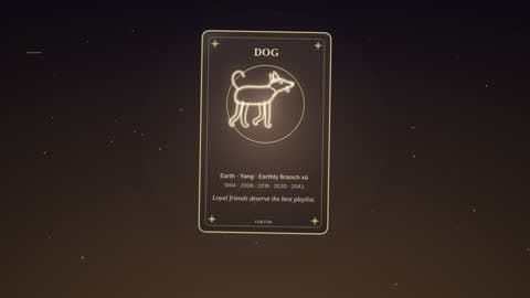 the dog in the Horoscope Card look