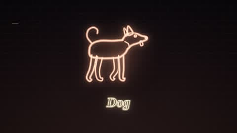 the dog in the Neon Sign look