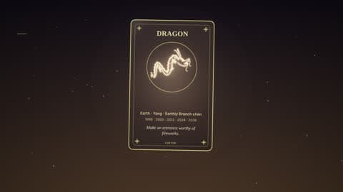 the dragon in the Horoscope Card look