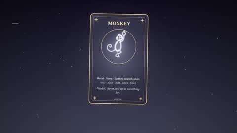 the monkey in the Horoscope Card look