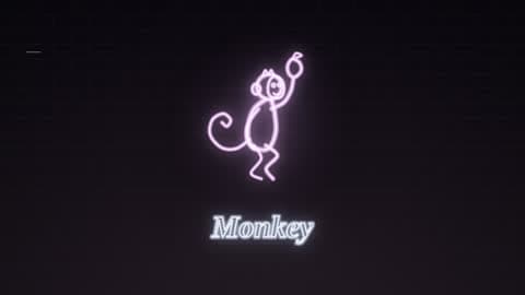 the monkey in the Neon Sign look
