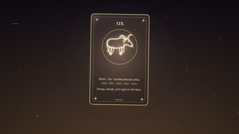 the ox in the Horoscope Card look