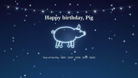 the pig in the Your Sign look