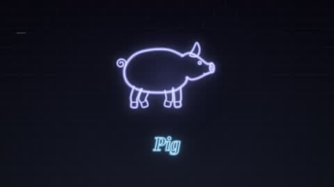 the pig in the Neon Sign look
