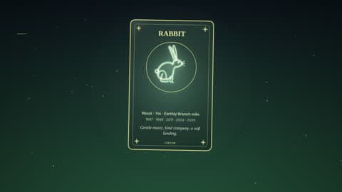 the rabbit in the Horoscope Card look