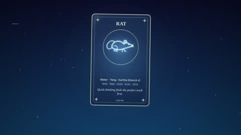the rat in the Horoscope Card look