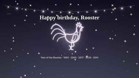 the rooster in the Your Sign look