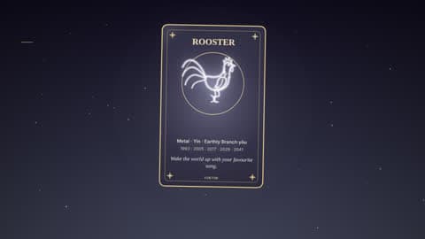 the rooster in the Horoscope Card look