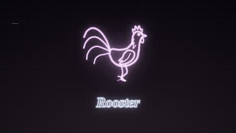 the rooster in the Neon Sign look