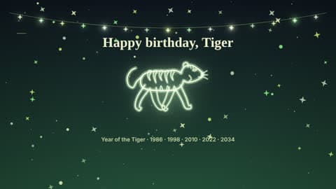the tiger in the Your Sign look