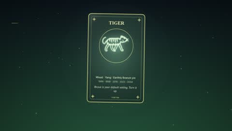 the tiger in the Horoscope Card look