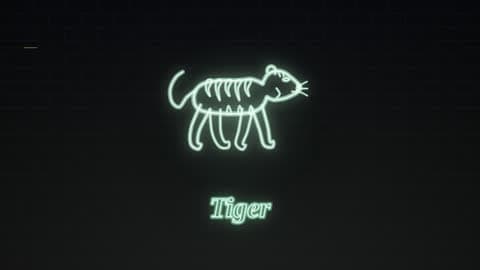 the tiger in the Neon Sign look