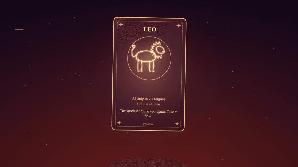 Horoscope Card mode