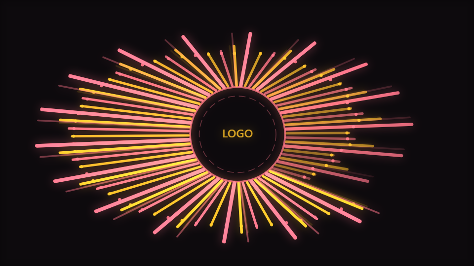 A ring of short radial bars of varying length around a reserved circular centre