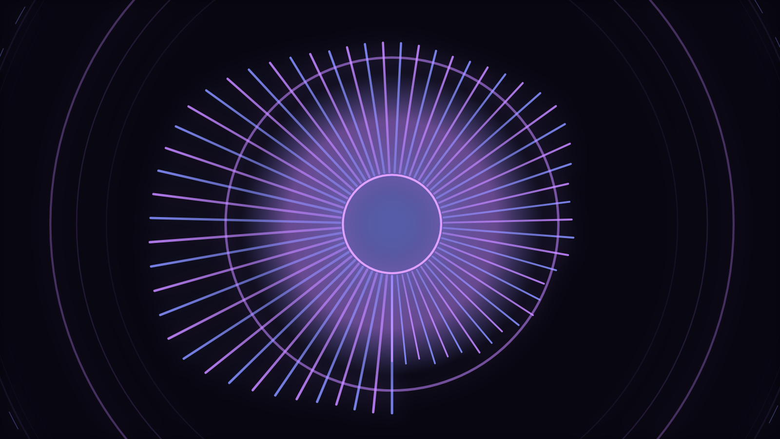 A radial visualizer still with a reactive ring around a central element