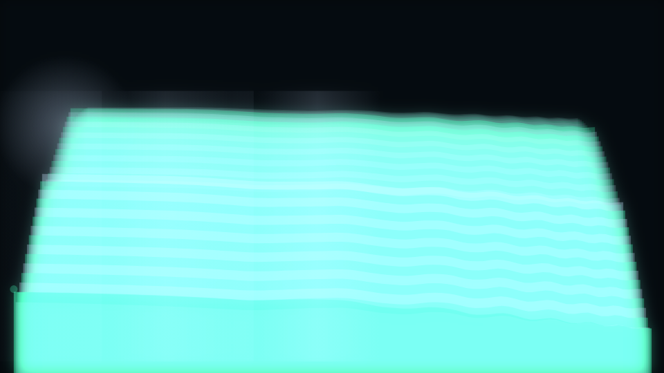 Soft overlapping shapes with rounded crests filling the lower half of a dark frame