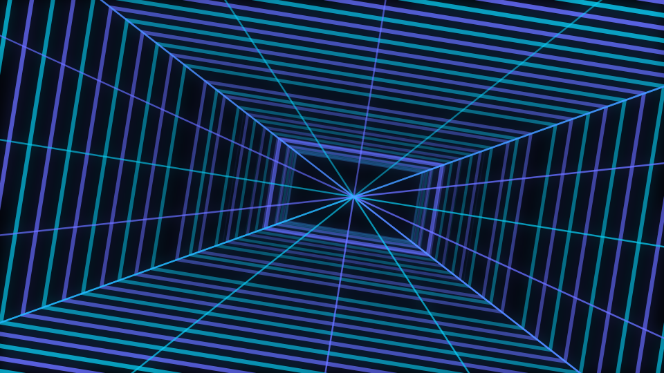 Nested rectangles receding into the centre of the frame with faint lines converging on a vanishing point